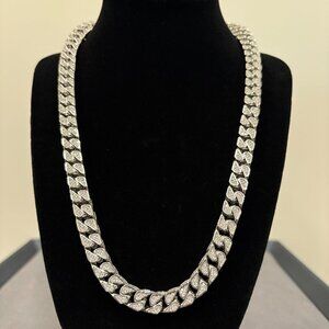 Iced Franco Link Chain 6mm - Silver